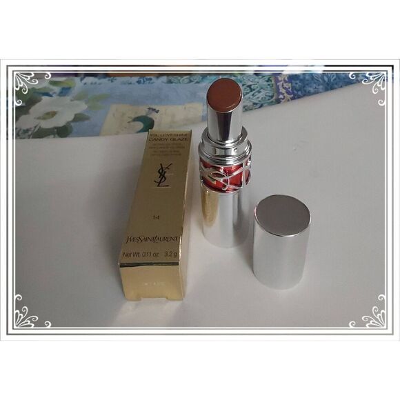 BNIB~Yves Saint Laurent Rouge Volupte Candy Glaze Lip Blam~#14 Scenic Brown - Picture 1 of 2